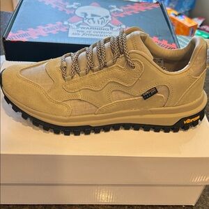 Brandblack Men's Beige Trail Sneaker with Vibram Outsole